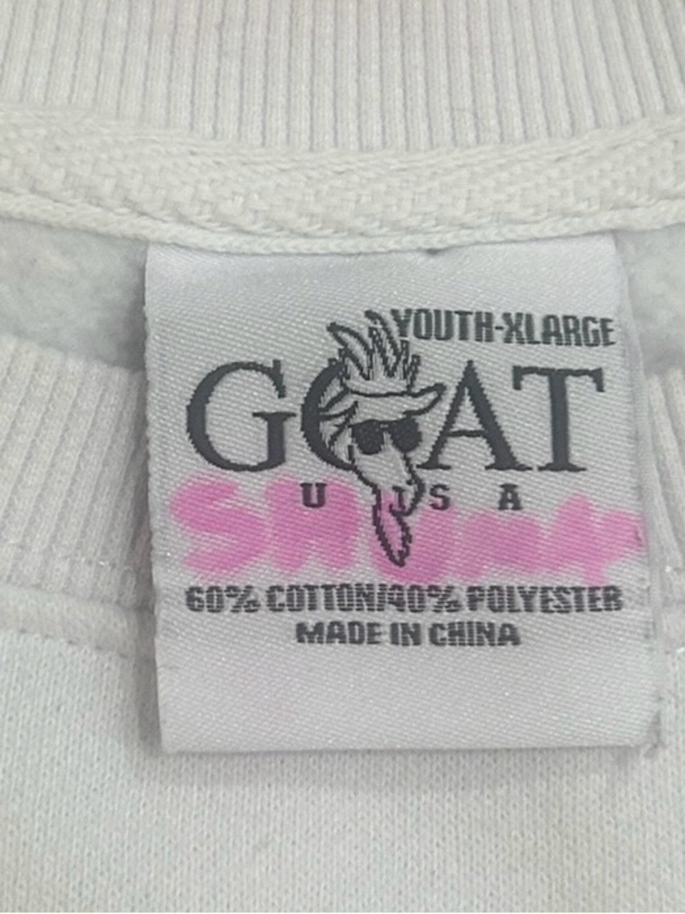 North Tyson Freedom by GOAT USA White Graphic Sweatshirt youth X-Large - Picture 5 of 5
